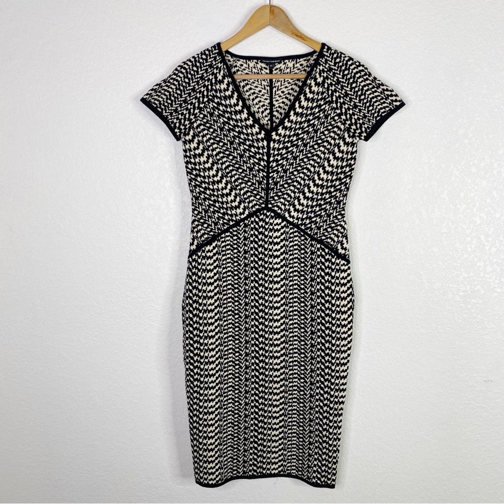 Narciso Rodriguez Black & White Stretch Knit Sheath Dress